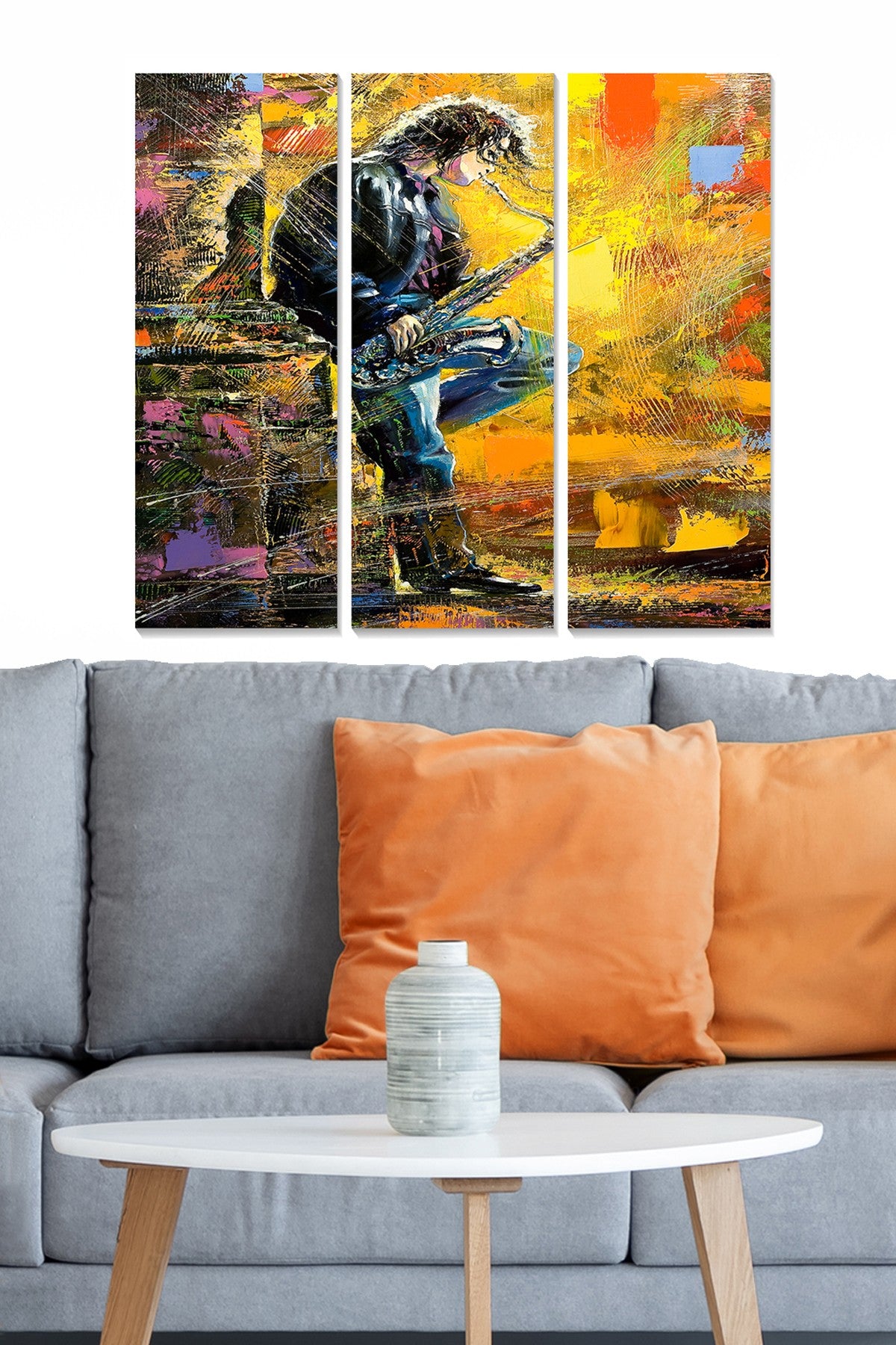 Conjunto de 3 Quadros Decorativos em MDF Multicolor — 70x50 cm (20x50 cm cada)