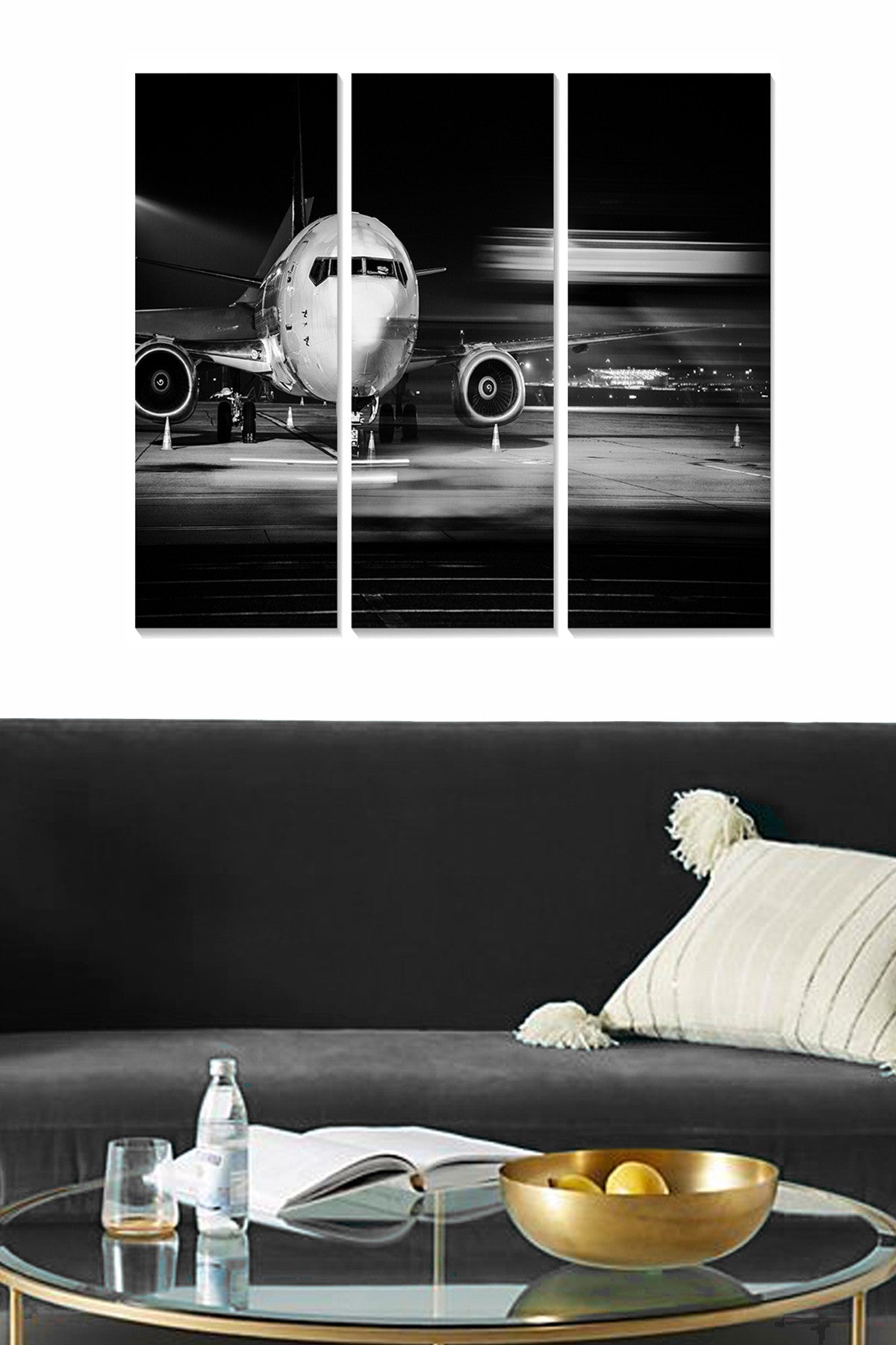 Quadro Decorativo em MDF (3 Peças) Multicolor 20x50 cm cada, total 70x50 cm, espessura 3 mm — MDF167426885