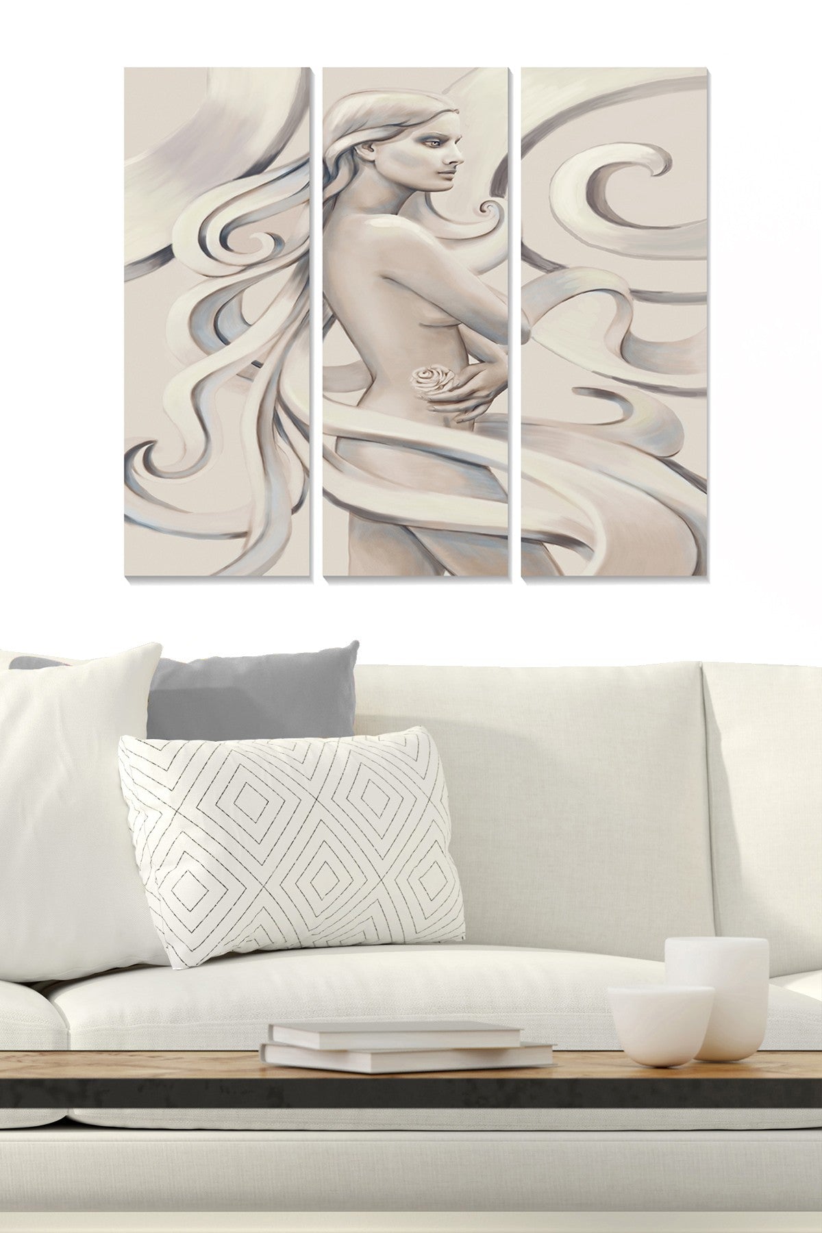 Conjunto de Quadros Decorativos em MDF (3 Peças) Multicor – 20x50 cm cada, total 70x50 cm, espessura 3 mm