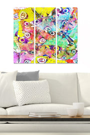 Quadro Decorativo em MDF Multicolor (3 Peças) 70 x 50 cm, Espessura 3 mm