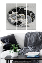 Conjunto de 3 Quadros Decorativos em MDF — Multicolor, 70x50 cm (3×20x50 cm), 3 mm