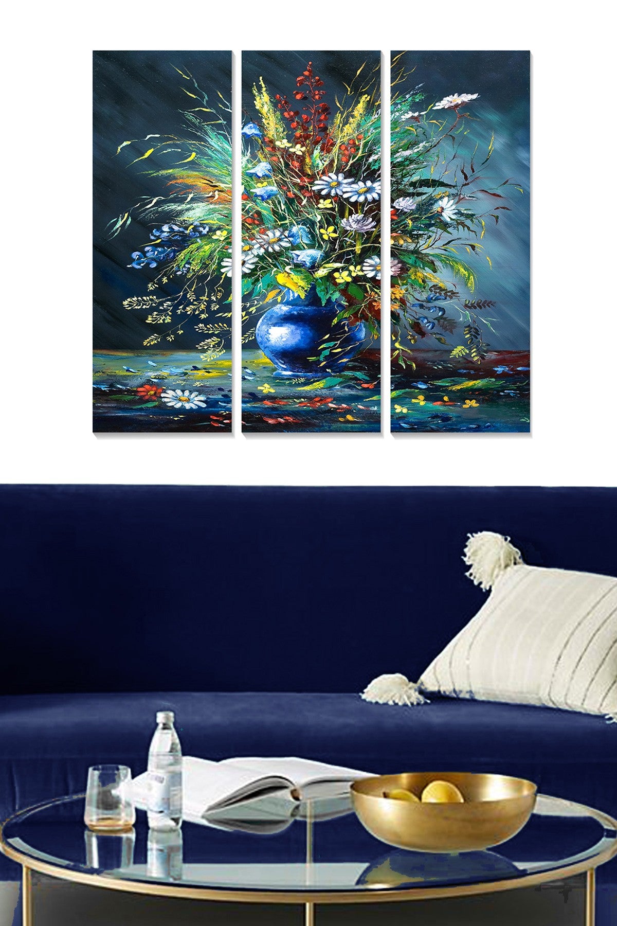 Quadro Decorativo em MDF – 3 Peças – Multicolor – 20x50 cm (cada), Total 70x50 cm, Espessura 3 mm (MDF17314117)