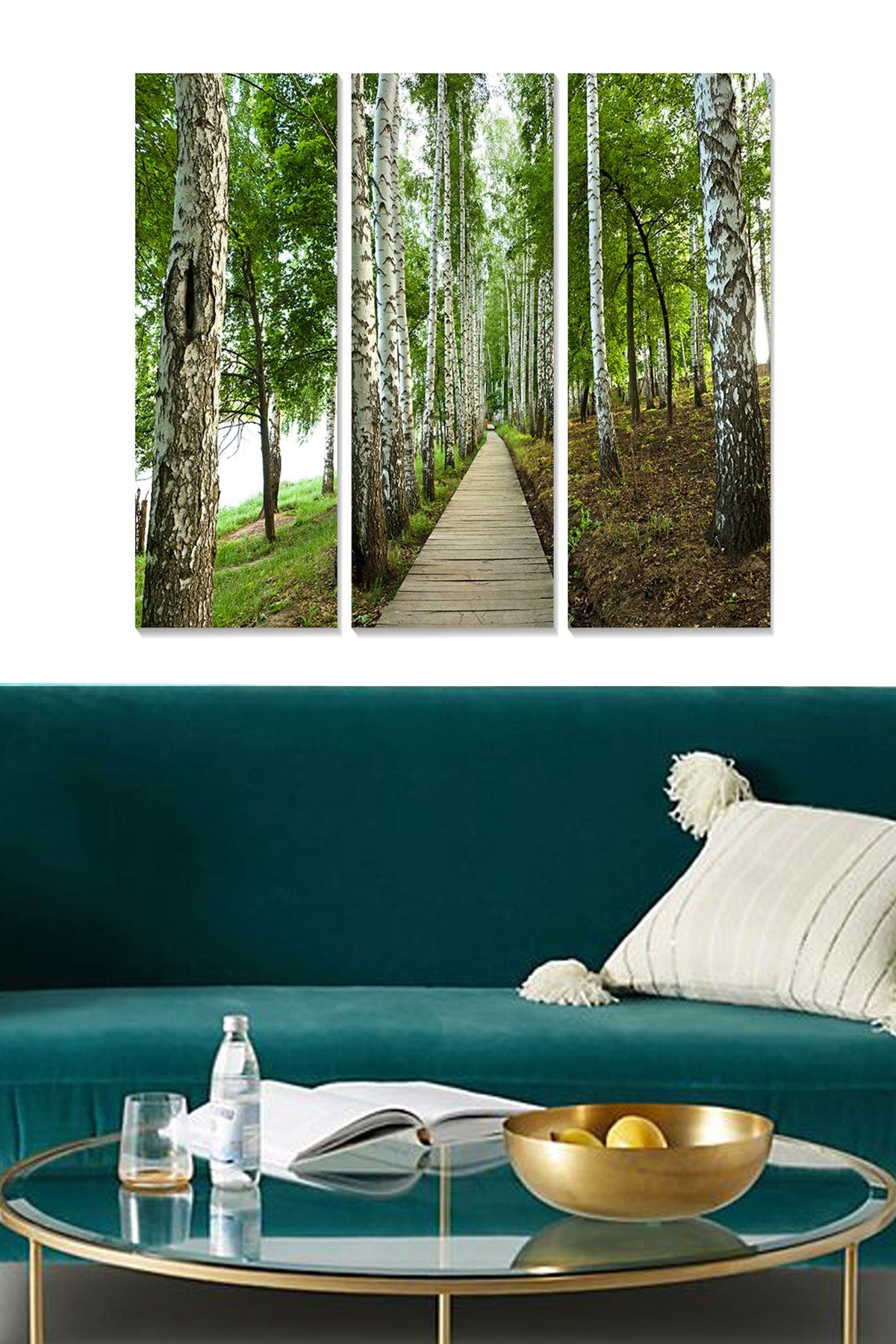 Quadro Decorativo em MDF Multicolorido – Conjunto de 3 Peças, 20x50 cm cada (Total 70x50 cm), 3 mm