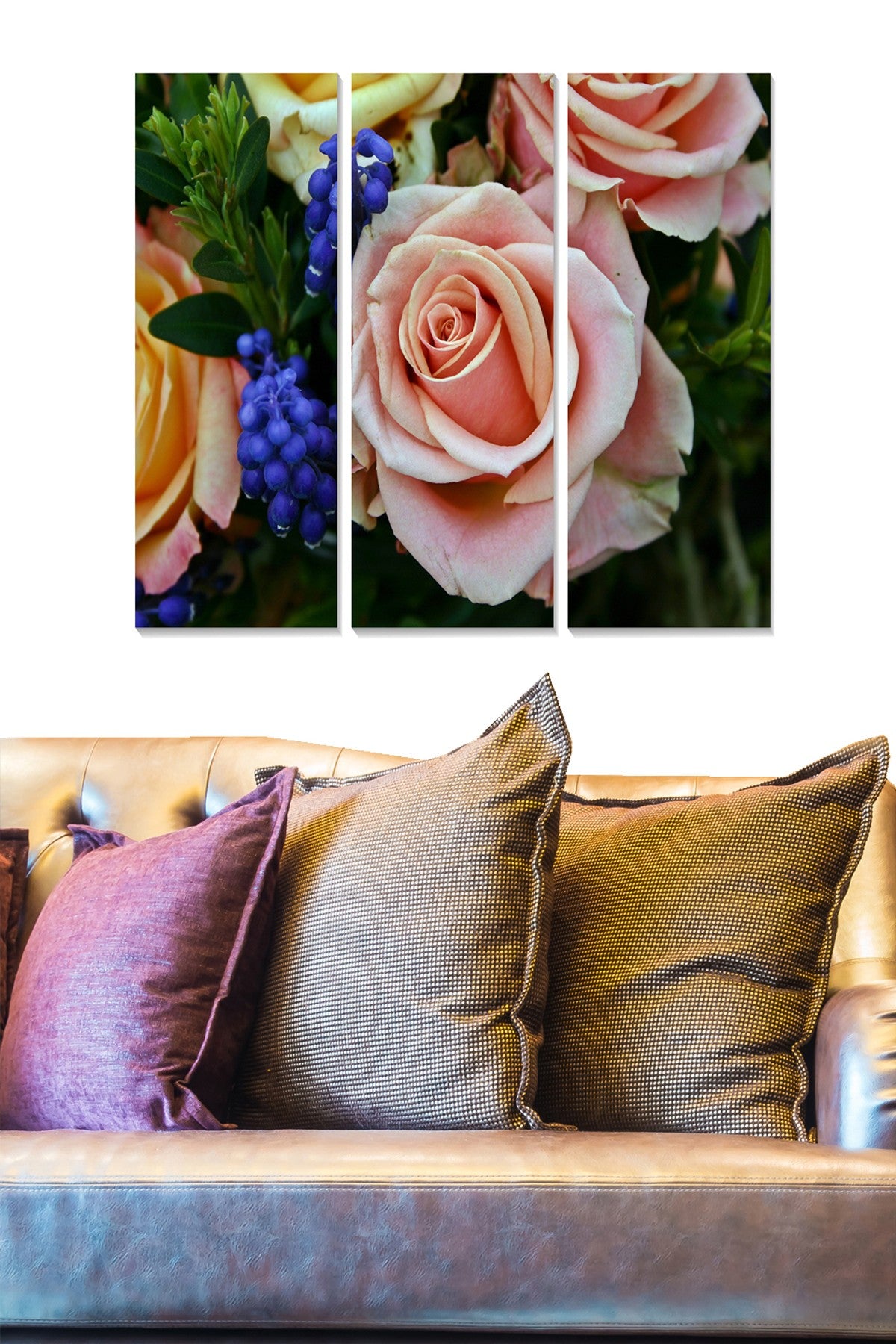 Tríptico Decorativo em MDF Multicolor – 3 Peças, 70x50 cm (20x50 cada), Espessura 3 mm