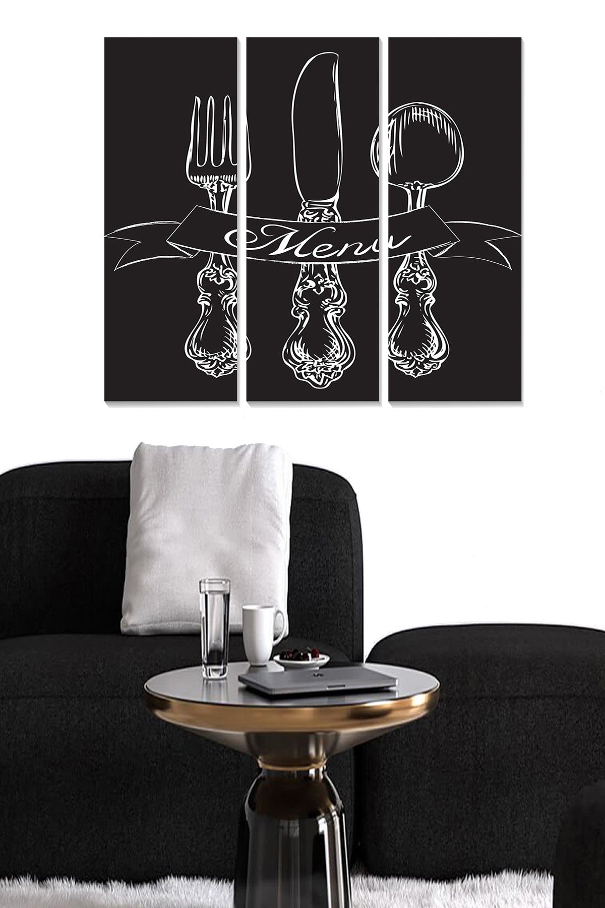 Tríptico Decorativo em MDF Multicolor — 70 x 50 cm (3 Peças, MDF 3 mm)