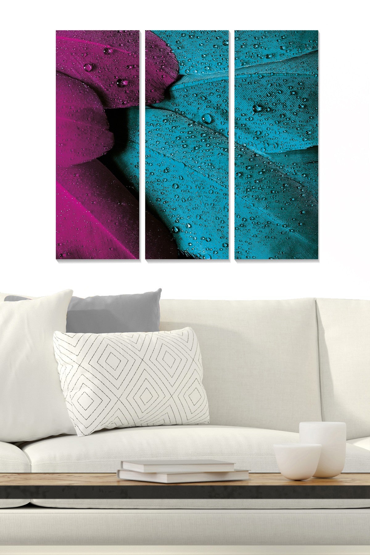 Quadro Decorativo em MDF Multicolorido – Conjunto de 3 Peças | 20x50 cm cada (70x50 cm total) | Espessura 3 mm