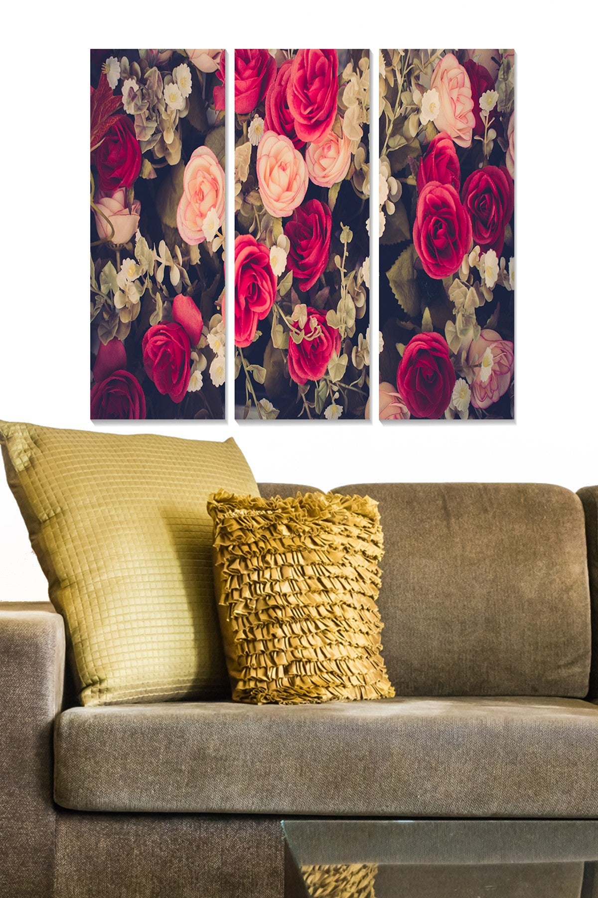 Quadro Decorativo em MDF Multicolor (Conjunto de 3) – 20x50 cm cada, total 70x50 cm, espessura 3 mm