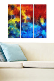 Quadro Decorativo em MDF 100% (3 Peças) – Multicolor – 20 x 50 cm cada, total 70 x 50 cm