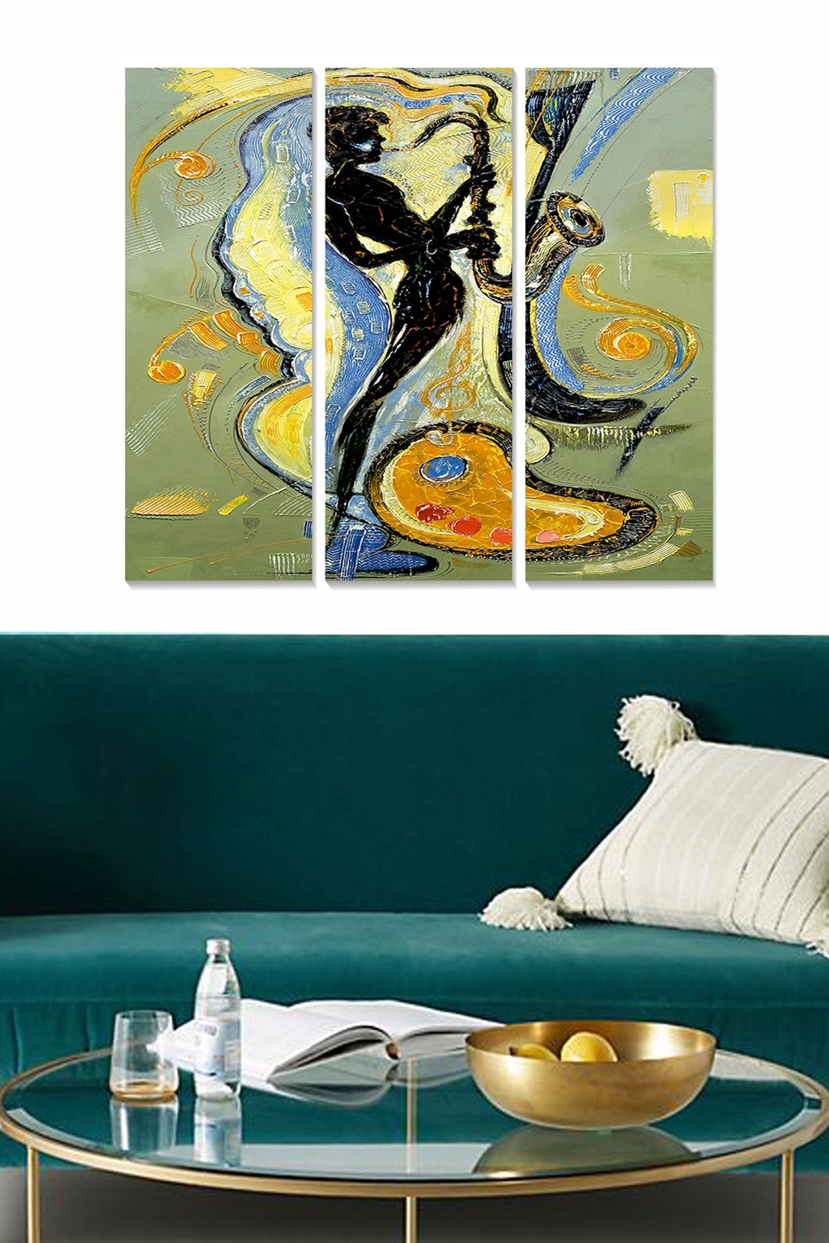 Quadro Decorativo em MDF (3 Peças) Multicolor – 70x50 cm (3x20x50) – MDF 3 mm – MDF18034246