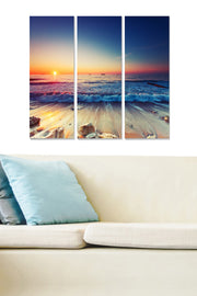 Quadro Decorativo em MDF Multicolorido – 3 Peças (3×20x50 cm, 3 mm) – Total 70x50 cm