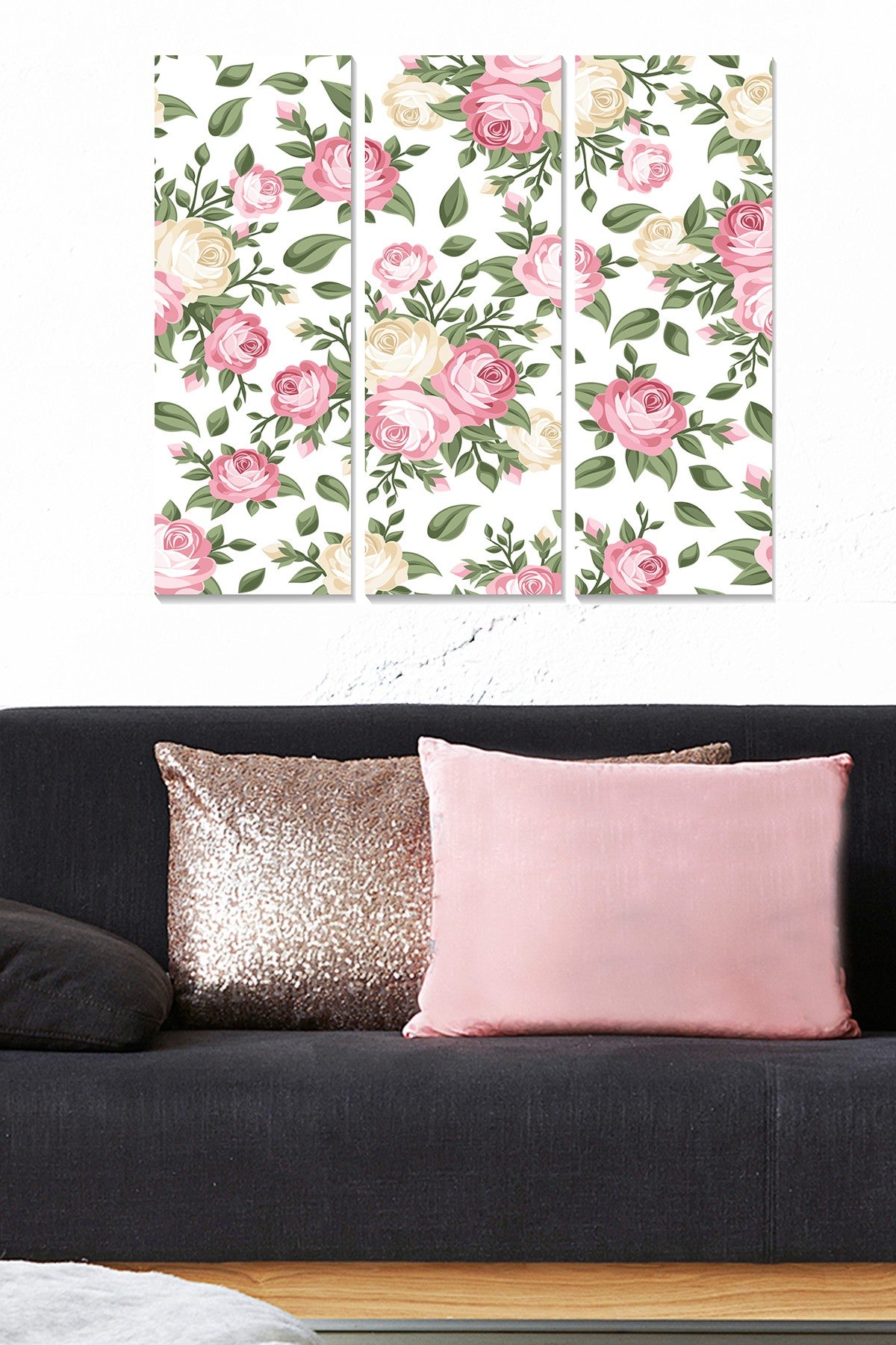 Tríptico Decorativo em MDF Multicolor – 3 Peças (20x50 cm cada), Total 70x50 cm, Espessura 3 mm