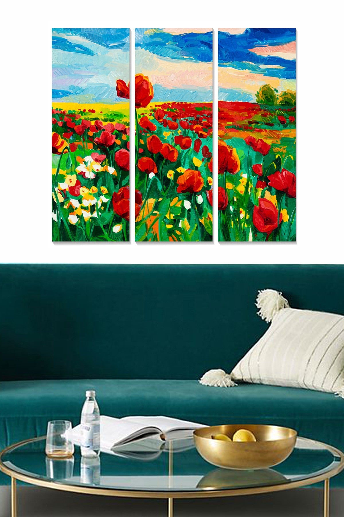 Quadro Decorativo em MDF Multicolor (Conjunto de 3 Peças) — 70 x 50 cm Total, 100% MDF 3 mm