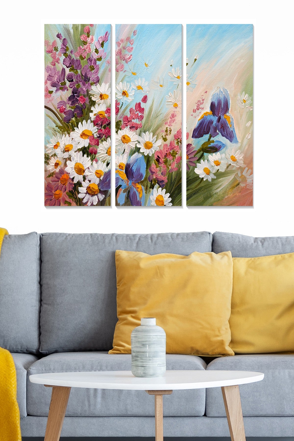 Conjunto de Quadros Decorativos em MDF (3 Peças) Multicolor – 20x50 cm cada, Total 70x50 cm, Espessura 3 mm