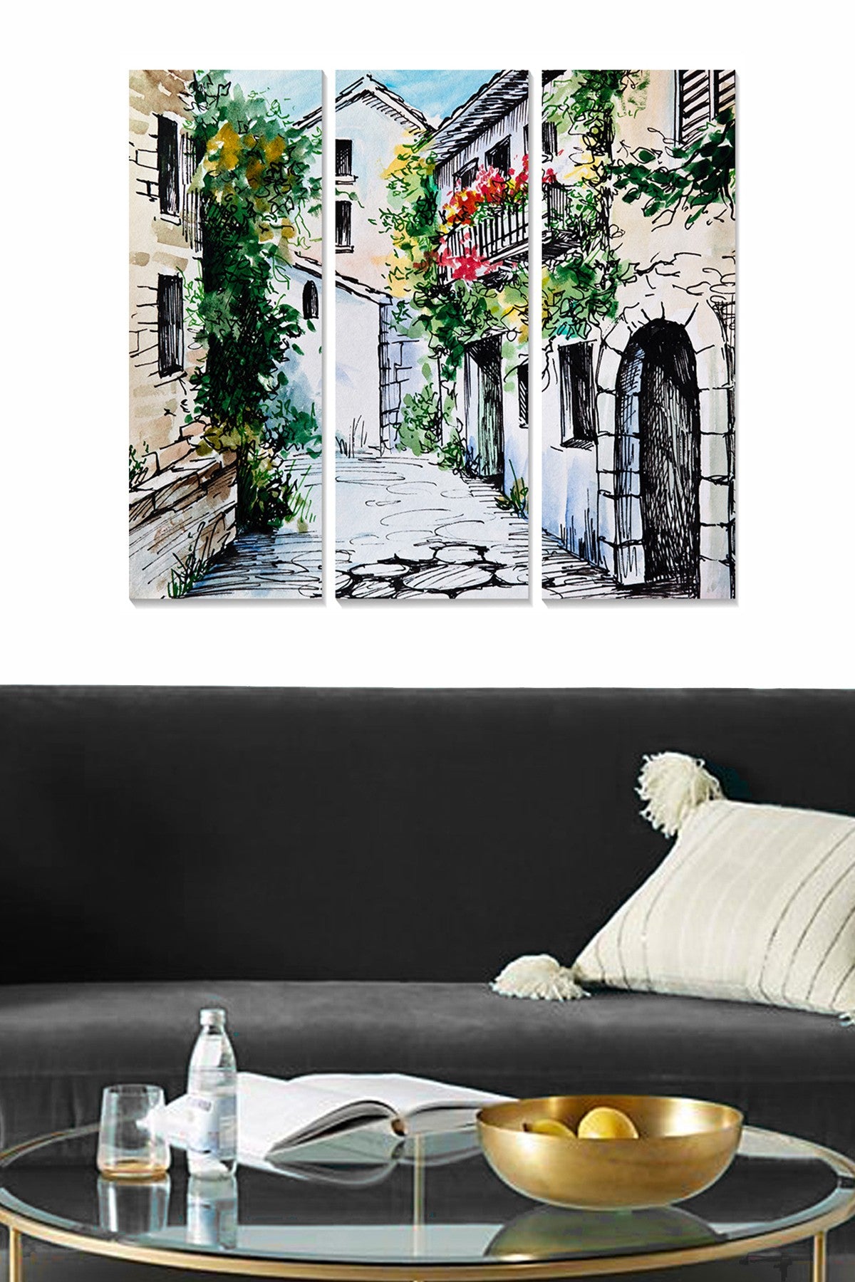 Tríptico Decorativo em MDF Multicolor 70x50 cm (3 Peças)