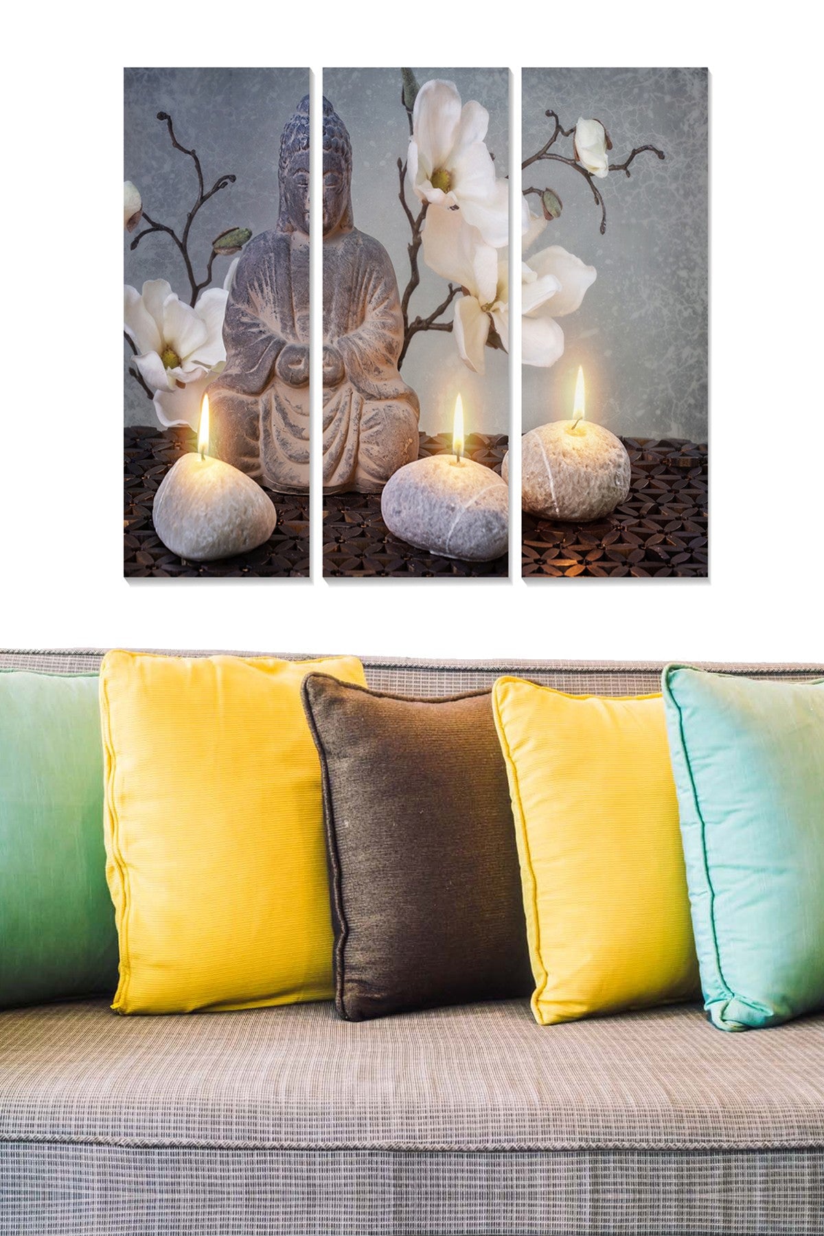 Quadro Decorativo em MDF Multicolorido – Conjunto de 3 Peças (3 mm), 70 x 50 cm (3× 20 x 50 cm), 1 kg