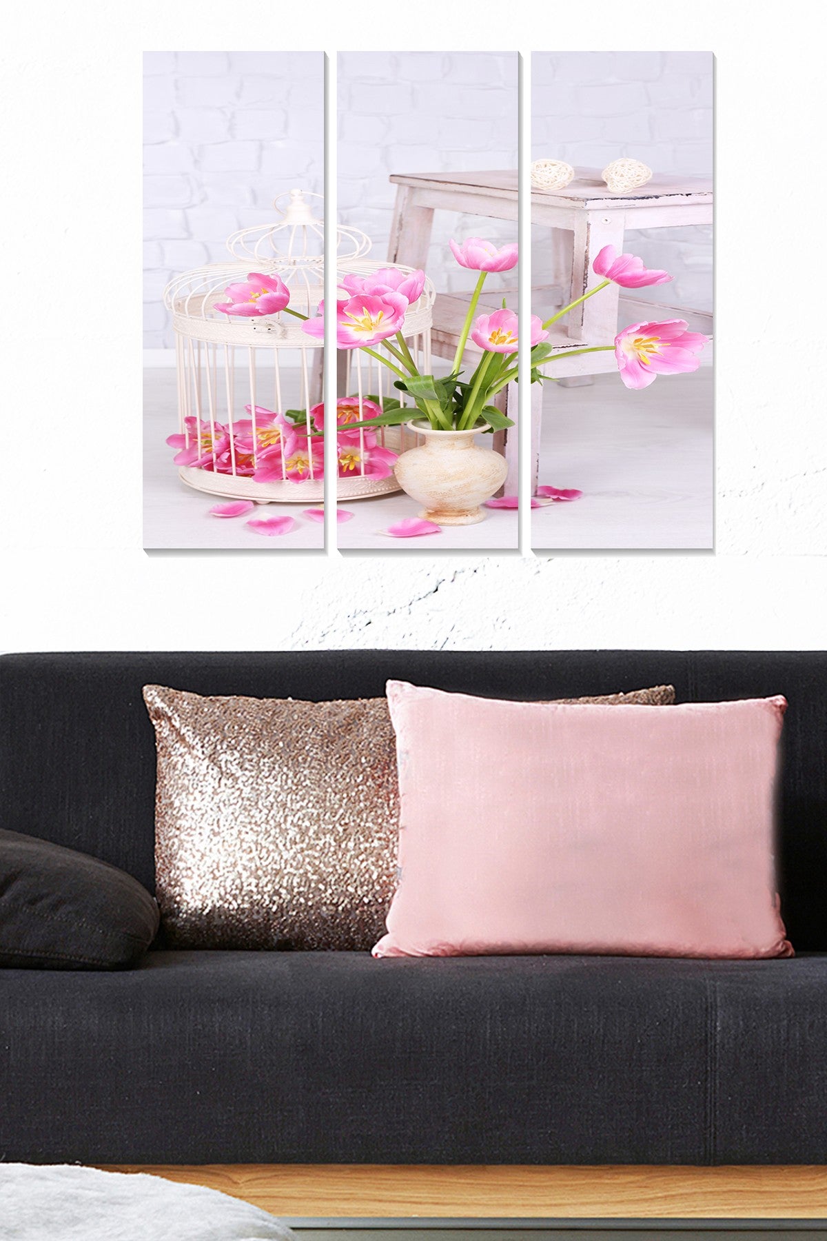 Conjunto de Quadros Decorativos em MDF (3 Peças) – Multicolor, 70 x 50 cm (total), 3 mm