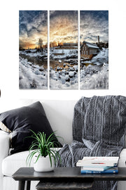 Quadro Decorativo em MDF Multicolor – 3 Peças, Total 70 x 50 cm (3 x 20 x 50 cm), Espessura 3 mm, 1 kg