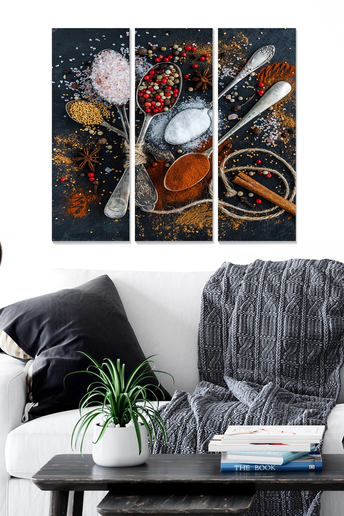 Quadro Decorativo em MDF Multicolor – Conjunto de 3 Peças, Total 70 x 50 cm