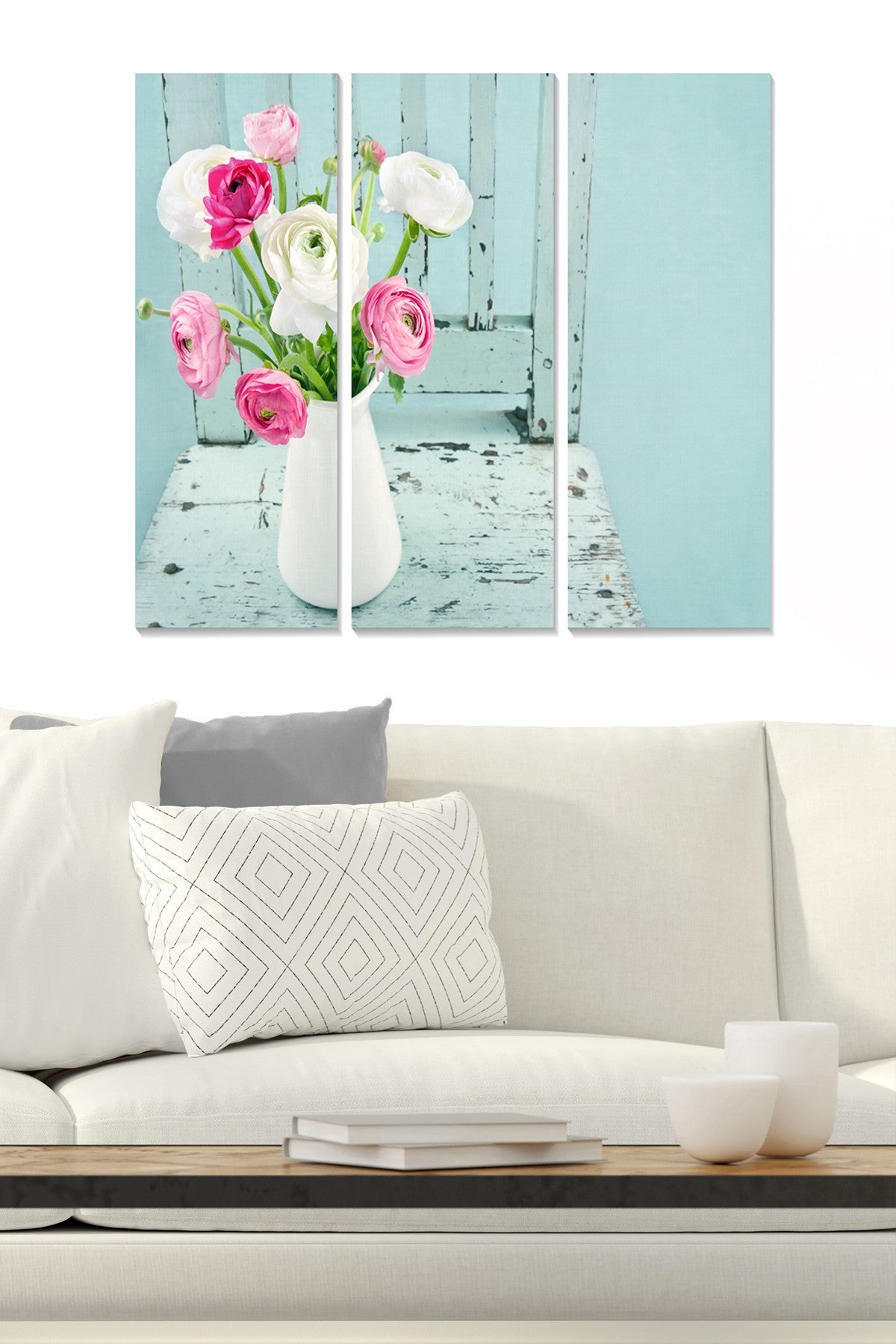 Tríptico Decorativo em MDF (3 Peças) Multicolorido — 70x50 cm total (3x 20x50 cm), espessura 3 mm