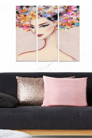 Conjunto de 3 Quadros Decorativos em MDF (20 x 50 cm cada) – Multicolor – 70 x 50 cm total