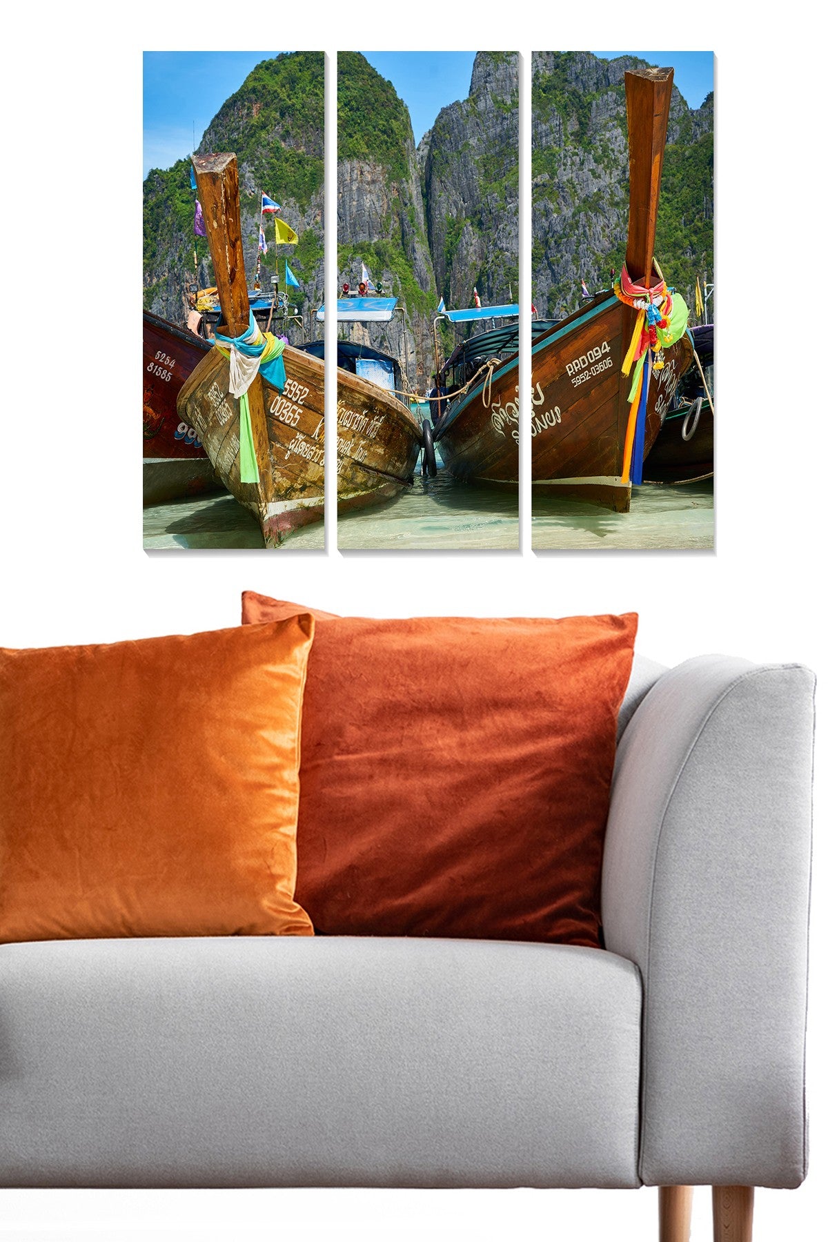 Tríptico Decorativo em MDF Multicolorido — 3 Peças 20x50 cm (Total 70x50 cm), 100% MDF 3 mm