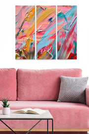 Tríptico Decorativo em MDF, Multicolor, 70x50 cm (3x 20x50 cm), Espessura 3 mm