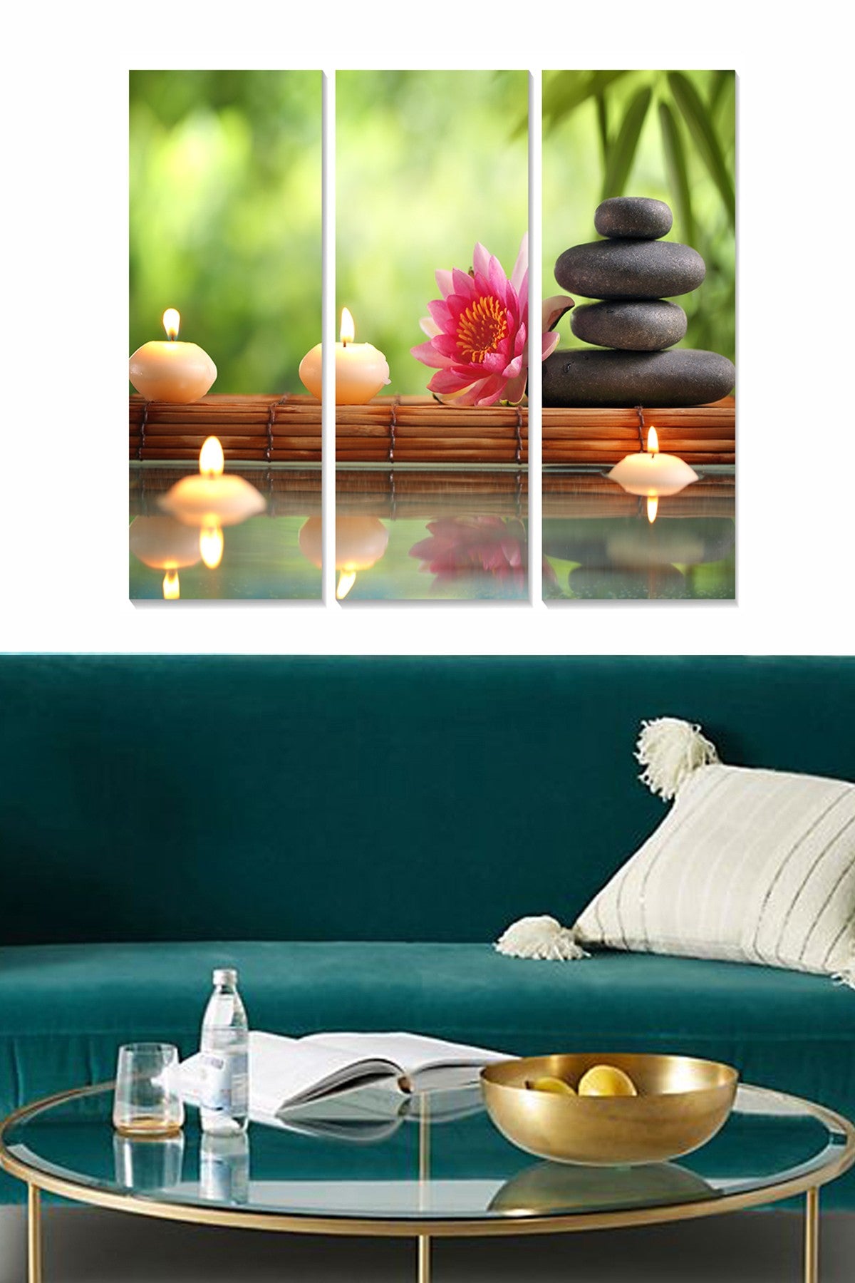 Conjunto de 3 Quadros Decorativos em MDF Multicor – 20x50 cm cada (70x50 cm total), MDF 3 mm