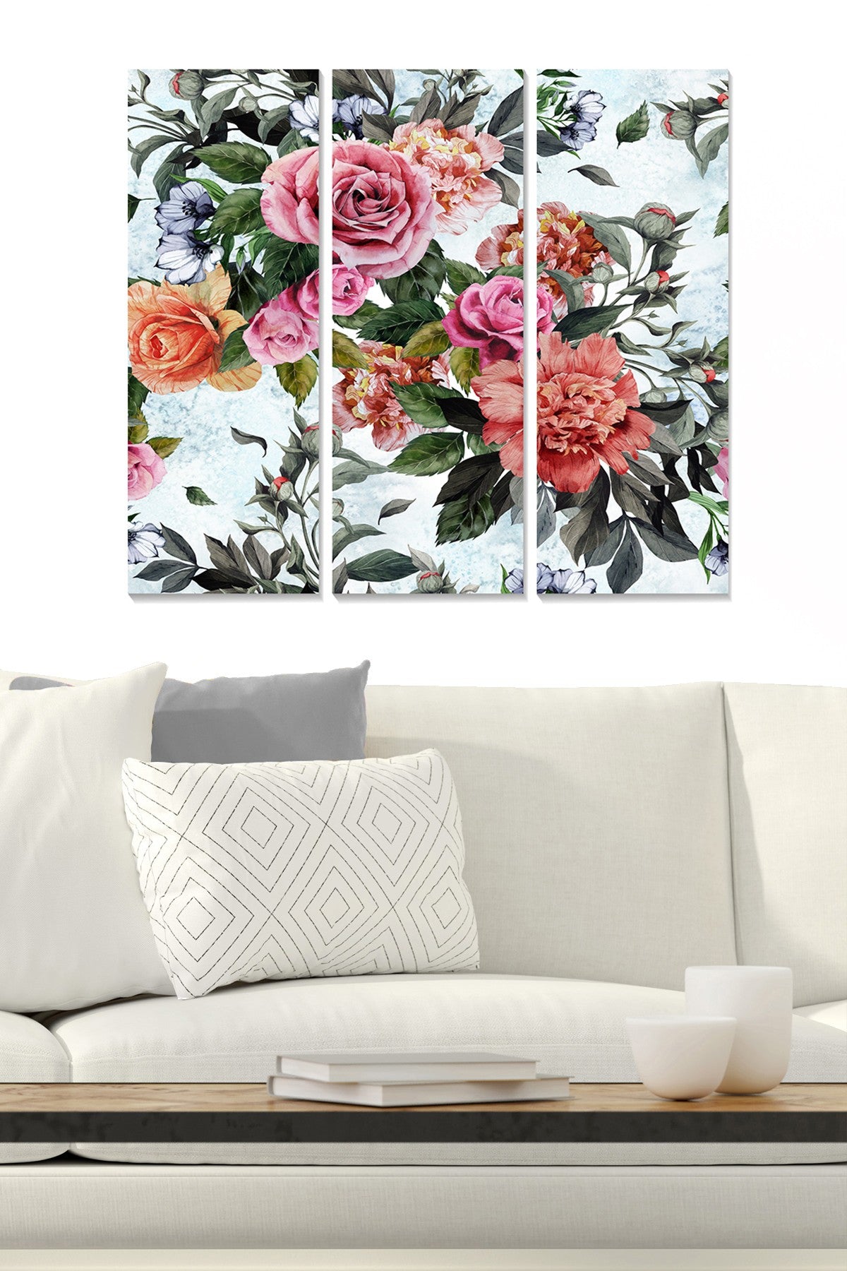 Quadro Decorativo em MDF Multicolor — Conjunto de 3 Peças, 20 x 50 cm (cada), 70 x 50 cm (total), 3 mm