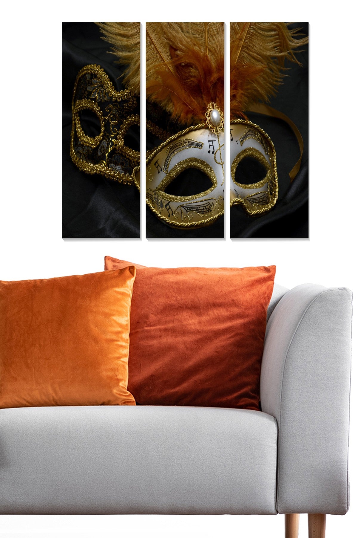 Quadro Decorativo MDF Multicolorido (3 Peças) – 20x50 cm cada, Total 70x50 cm