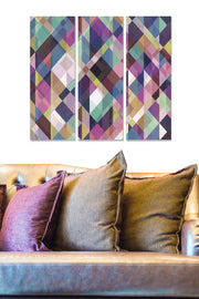 Quadro Decorativo em MDF (3 Peças) Multicolor – 70 x 50 cm, MDF 100%, 3 mm