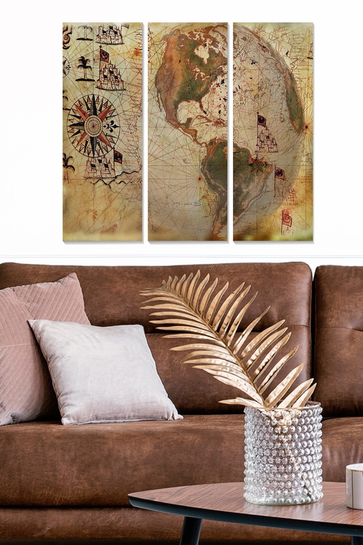 Conjunto de Quadros Decorativos em MDF (3 Peças), Multicolor – 70 x 50 cm (Total), 3 mm – MDF202382