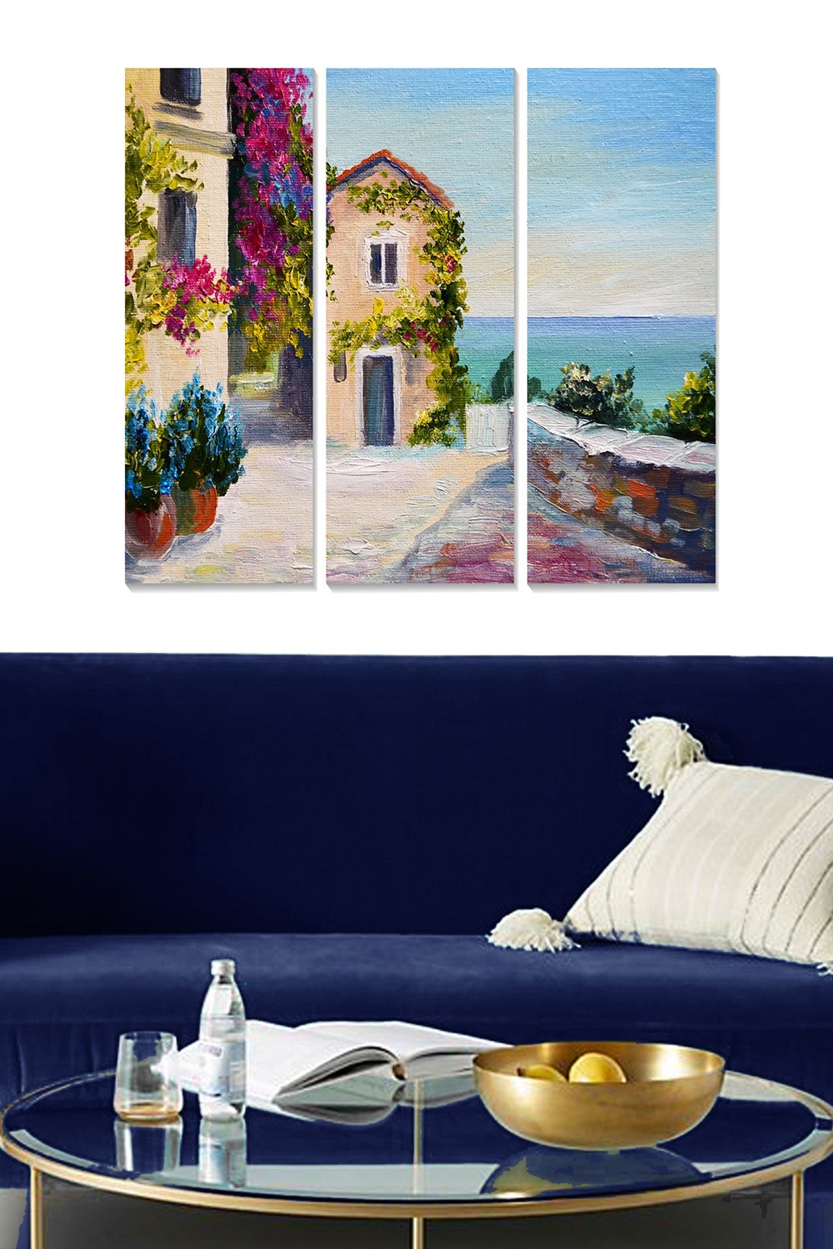 Quadro Decorativo em MDF Multicolor – Conjunto de 3 Peças 70x50 cm (3x20x50 cm), Espessura 3 mm