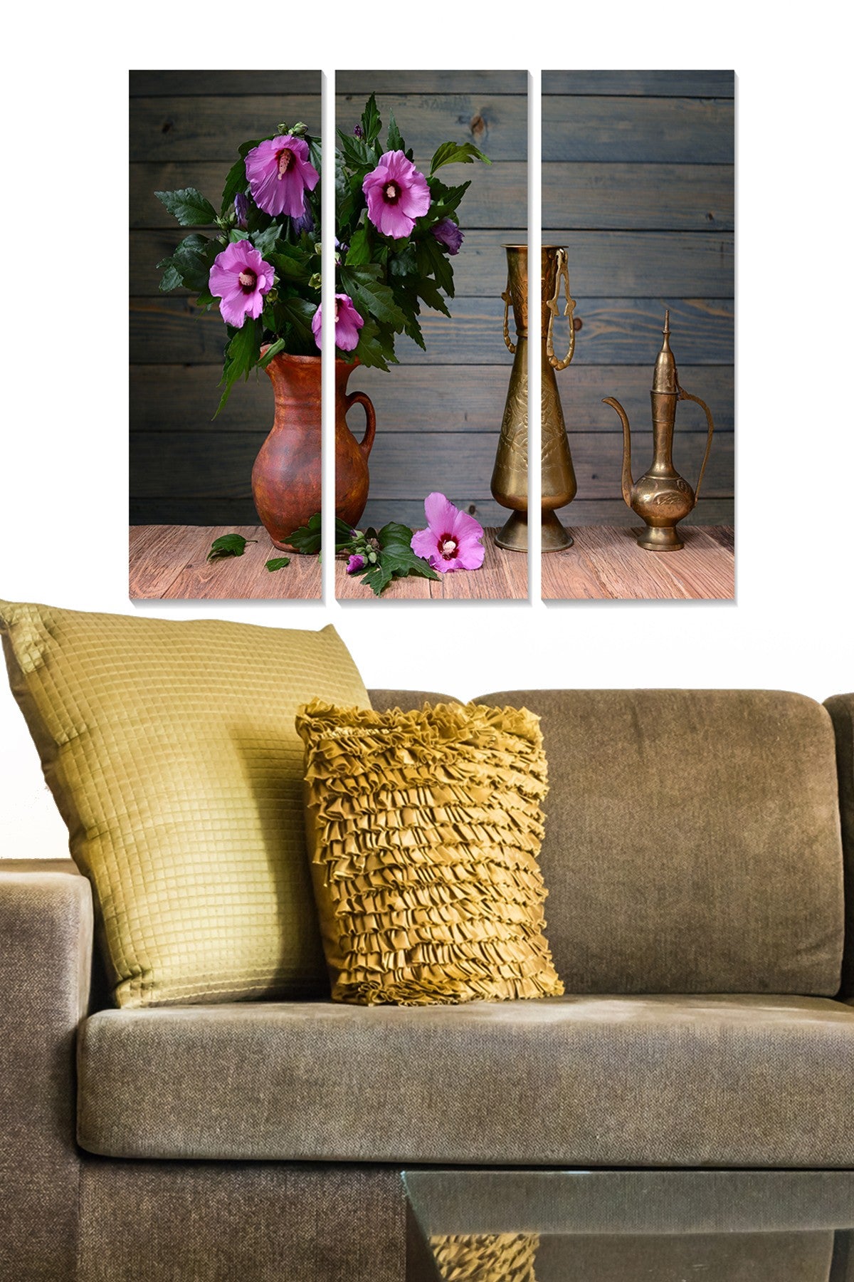 Conjunto de Quadros Decorativos em MDF Multicolor (3 Peças) — 70x50 cm, Espessura 3 mm