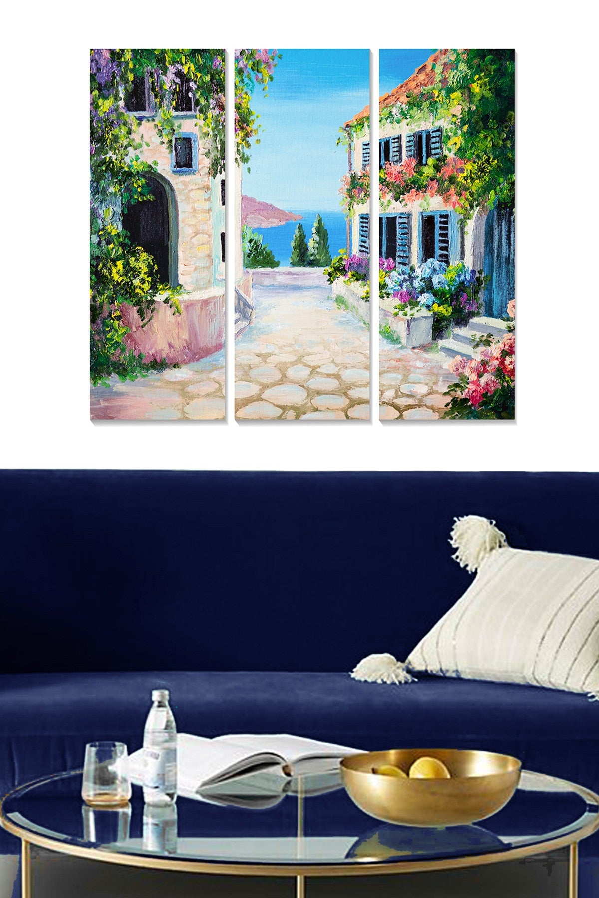 Conjunto de Quadros Decorativos em MDF (3 Peças) – Multicolor – 70 x 50 cm