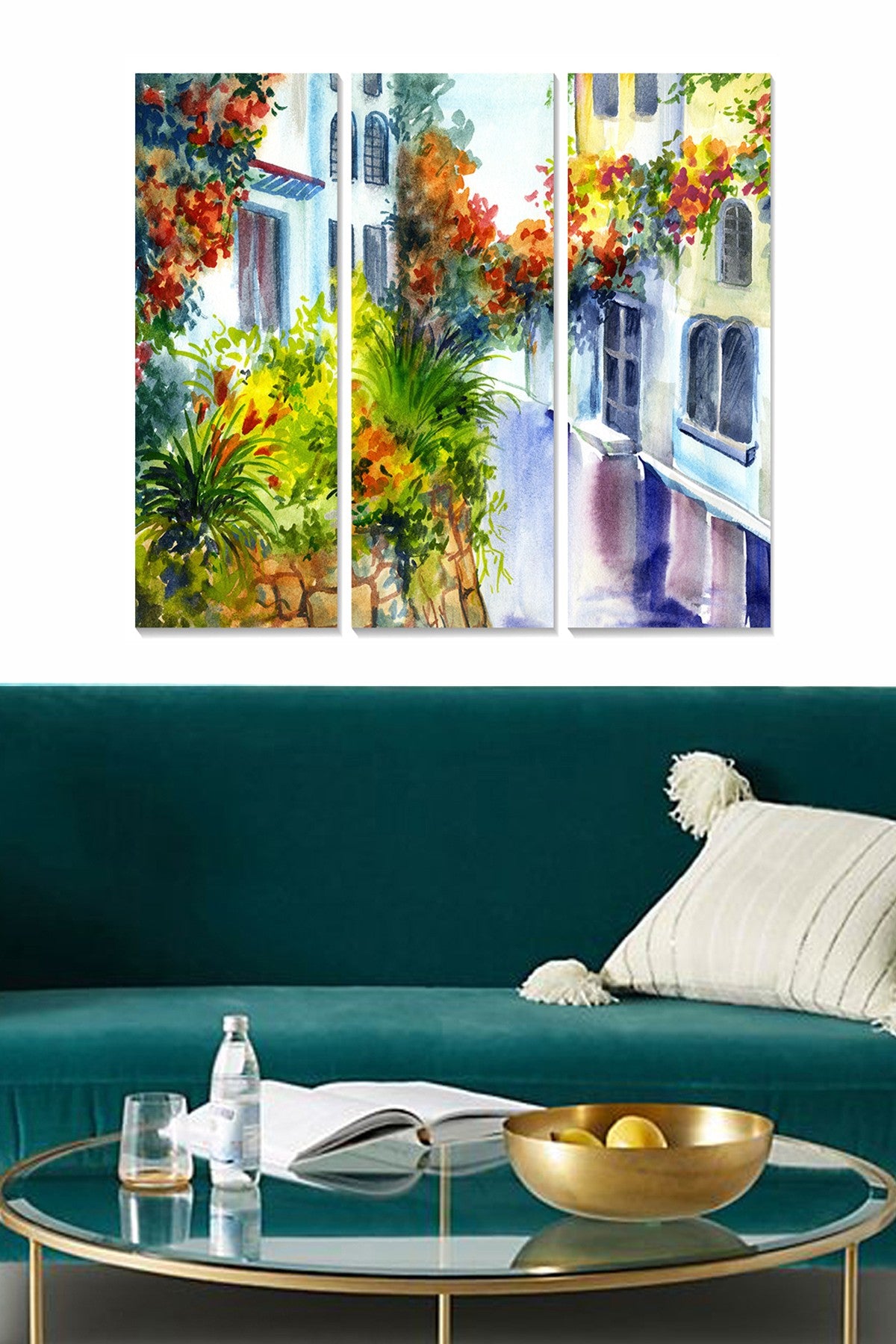 Quadro Decorativo em MDF Multicolor (Conjunto 3 Peças) – 20x50 cm cada, Total 70x50 cm, Espessura 3 mm – MDF208000084