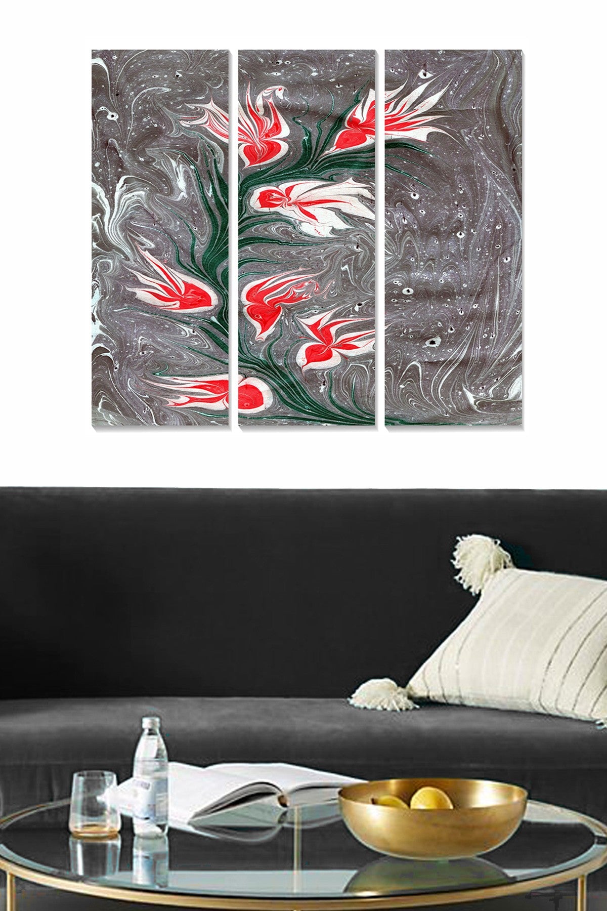 Conjunto de Quadros Decorativos em MDF (3 Peças) Multicolor – 20x50 cm cada, total 70x50 cm, MDF 3 mm