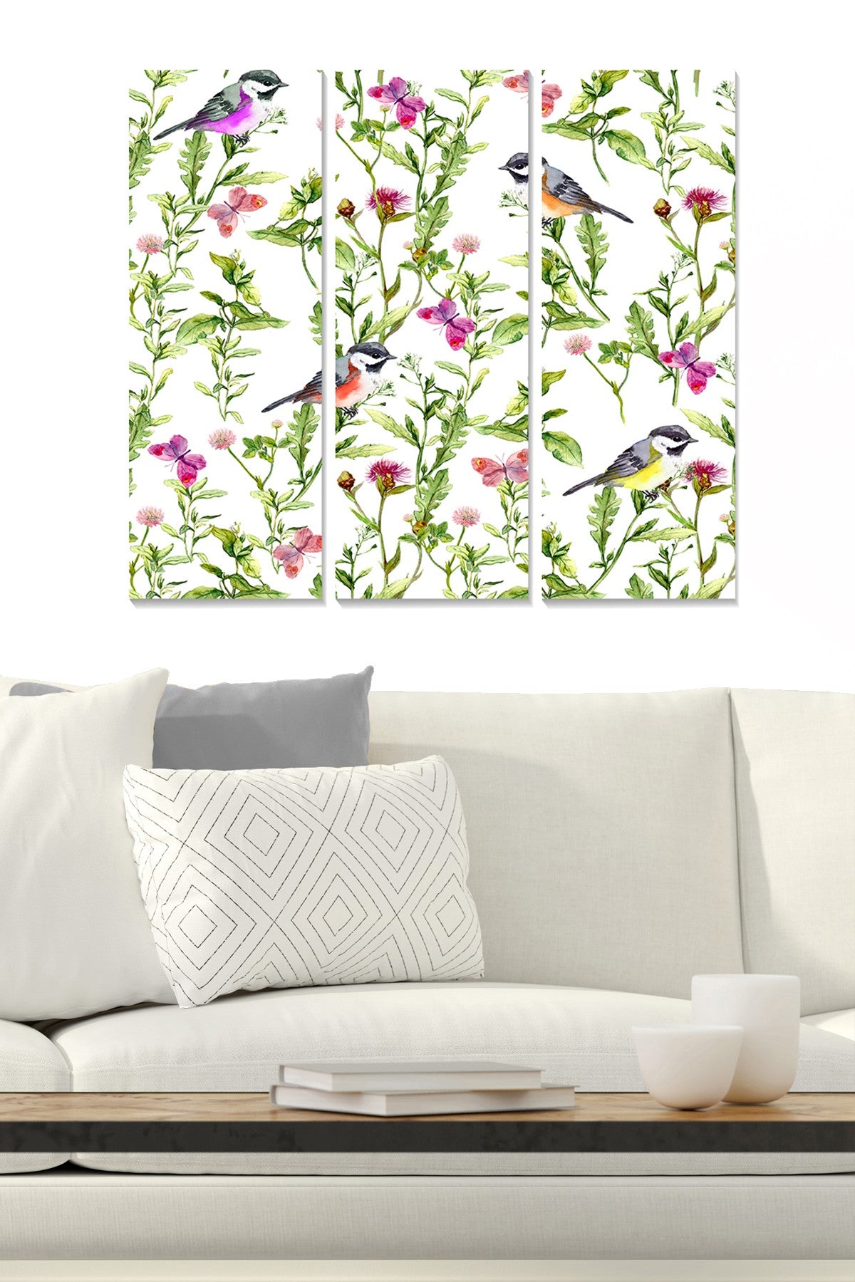 Tríptico Decorativo em MDF 100% Multicolor – 3 Peças (20x50 cm cada), Total 70x50 cm