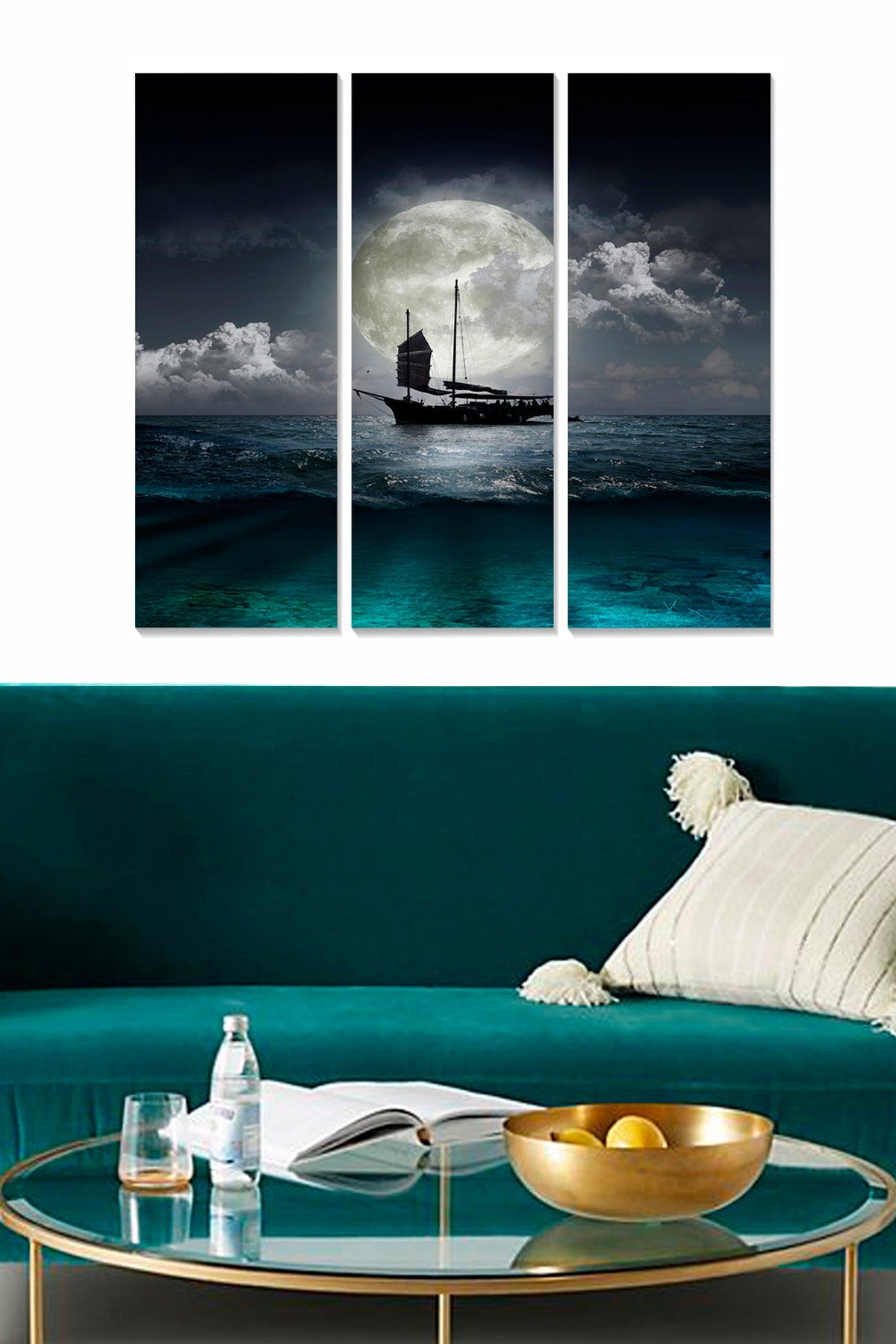 Quadro Decorativo em MDF Multicolor (3 Peças) – 70x50 cm total, 3x 20x50 cm, 3 mm