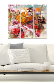 Conjunto de Quadros Decorativos em MDF Multicolor (3 Peças) — Total 70x50 cm, Espessura 3 mm