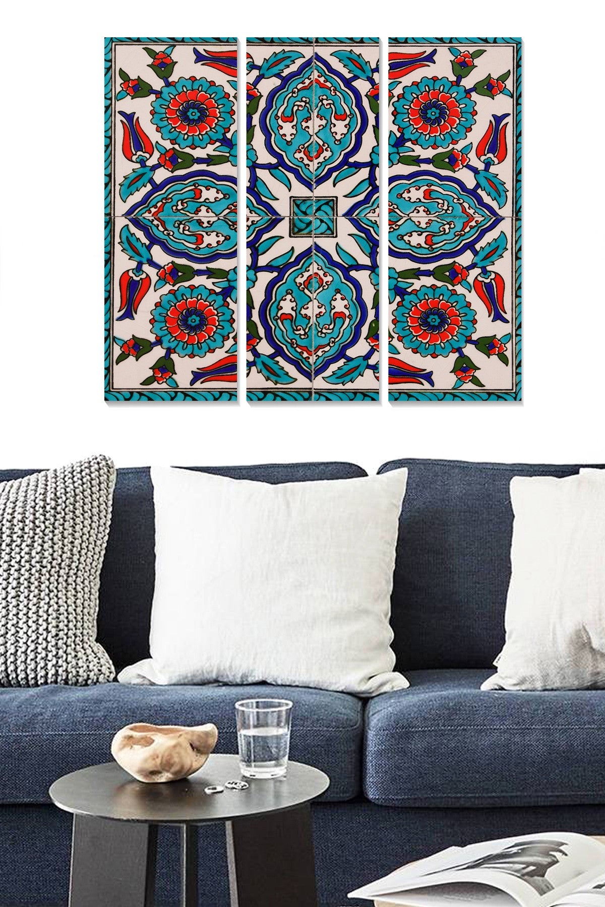 Quadro Decorativo Tríptico em MDF Multicolor — 70x50 cm (3×20x50 cm), Espessura 3 mm