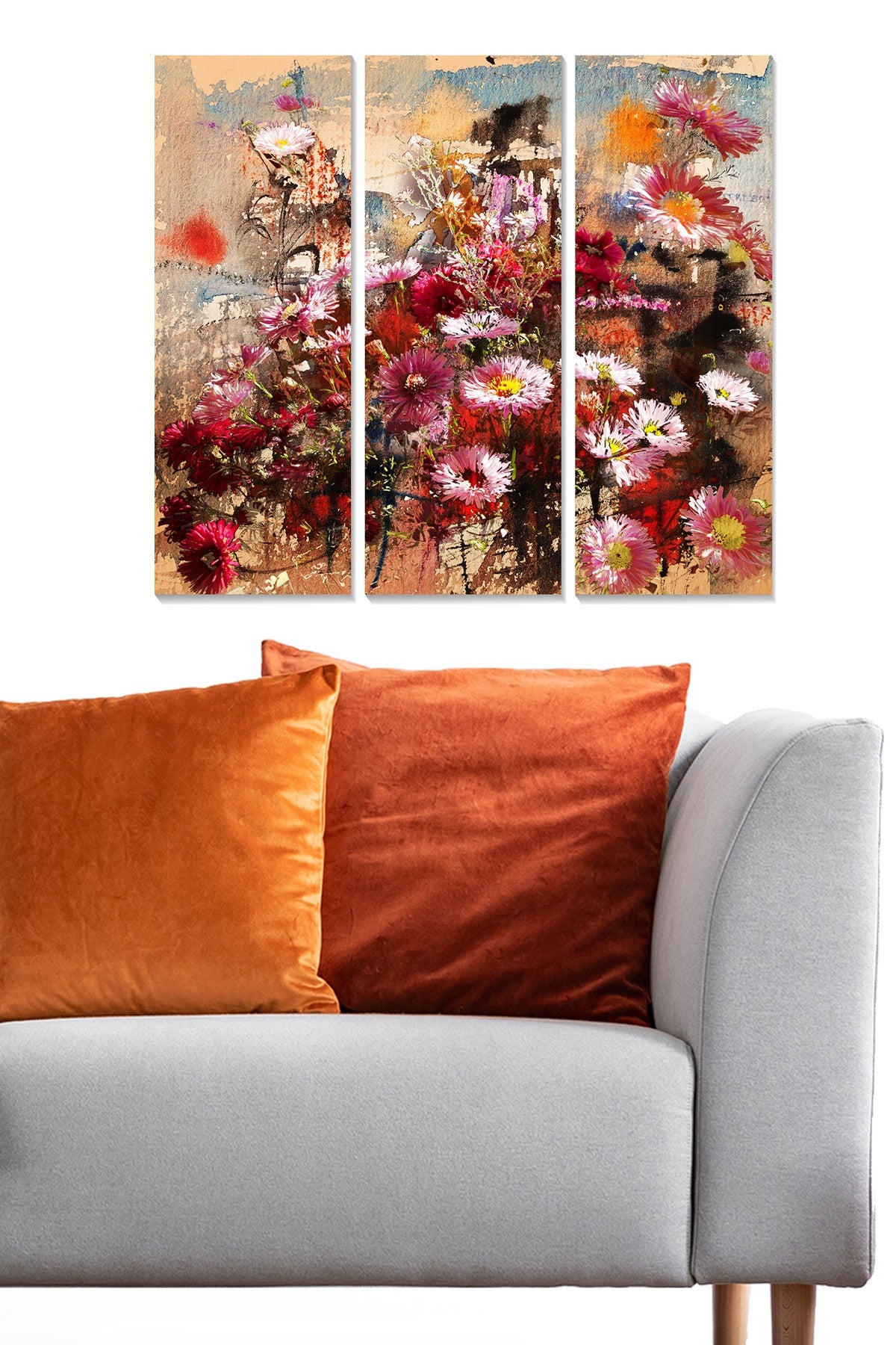 Quadro Decorativo em MDF Multicolorido – Conjunto 3 Peças (20x50 cm cada) | Tamanho Total 70x50 cm | Espessura 3 mm