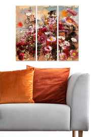 Quadro Decorativo em MDF Multicolorido – Conjunto 3 Peças (20x50 cm cada) | Tamanho Total 70x50 cm | Espessura 3 mm