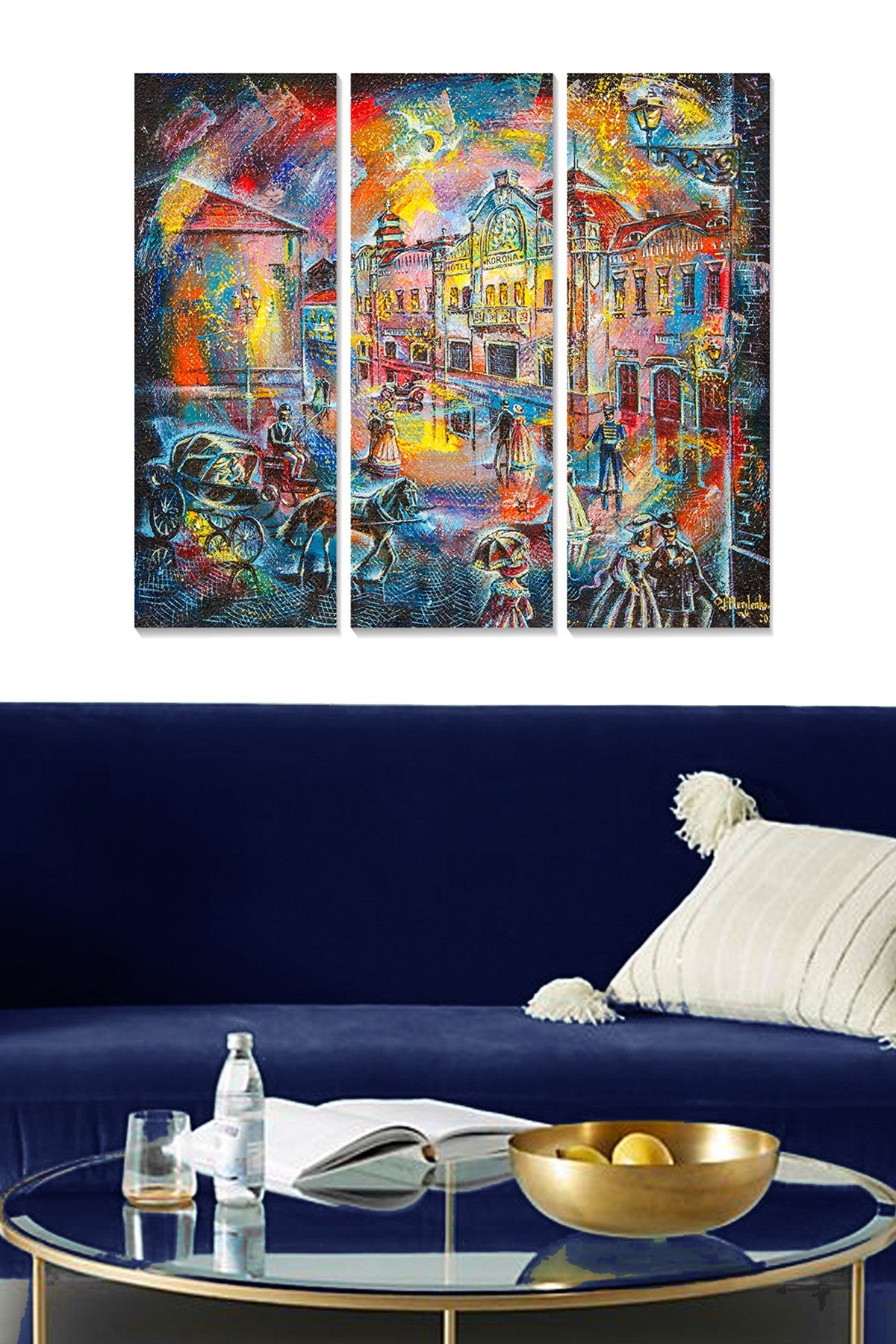 Quadro Decorativo em MDF Multicolor (Conjunto de 3) 70 x 50 cm, 3 mm – MDF220080475