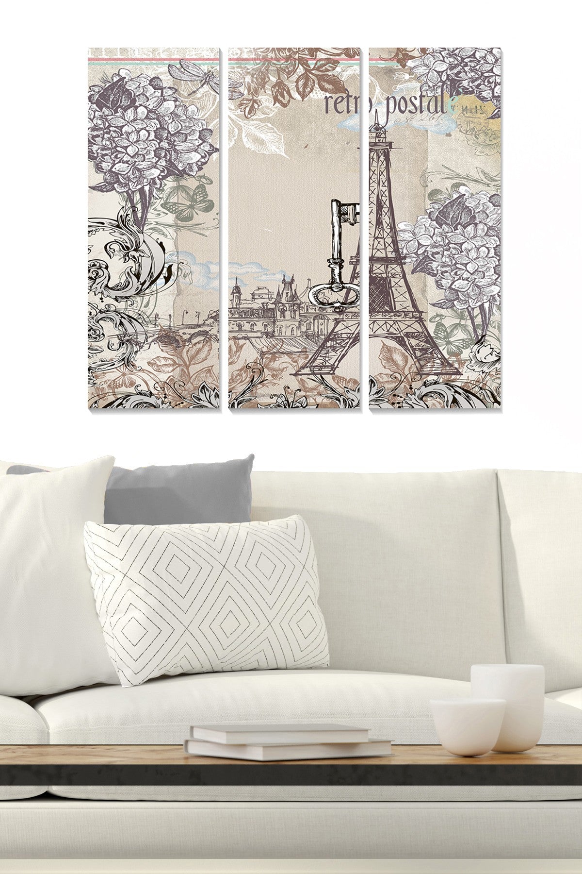 Tríptico Decorativo em MDF, Multicolor, 70 x 50 cm (3 Peças, 3 mm)