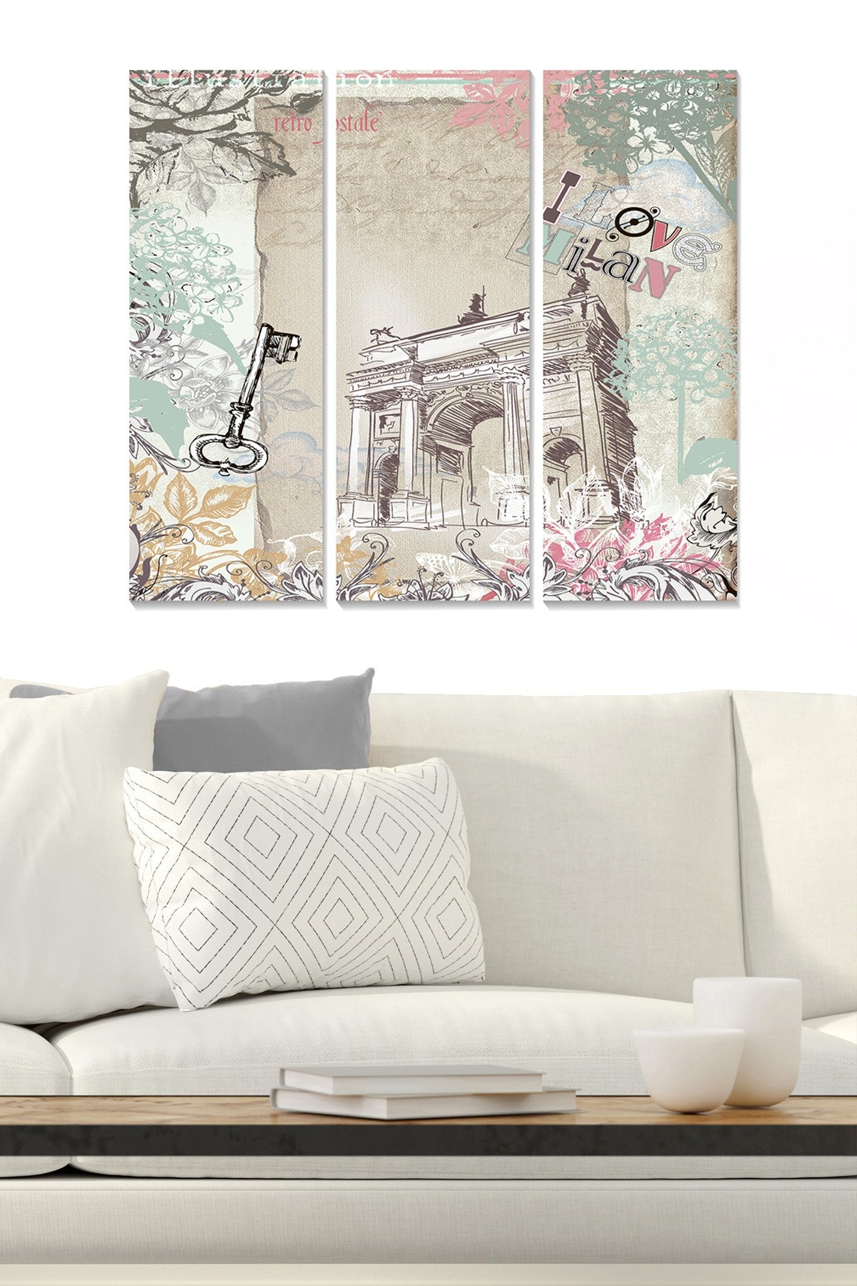 Tríptico Decorativo em MDF Multicolor – 3 Peças (20x50 cm cada), Total 70x50 cm, MDF 3 mm – MDF220096252