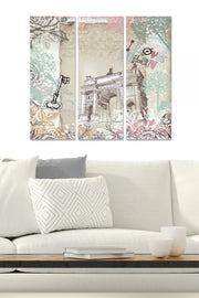 Tríptico Decorativo em MDF Multicolor – 3 Peças (20x50 cm cada), Total 70x50 cm, MDF 3 mm – MDF220096252