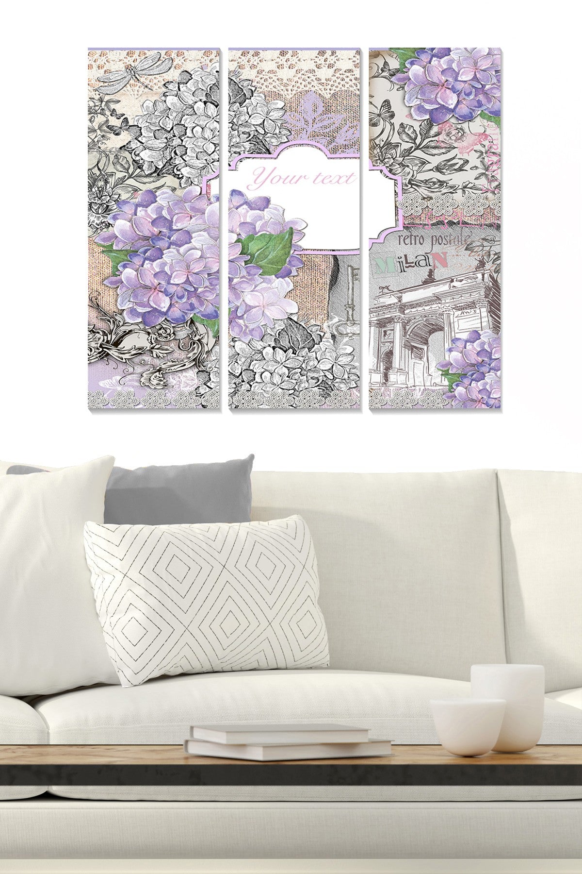 Conjunto de Quadros Decorativos em MDF 100% Multicolorido (3 Peças) 70x50 cm, 3 mm