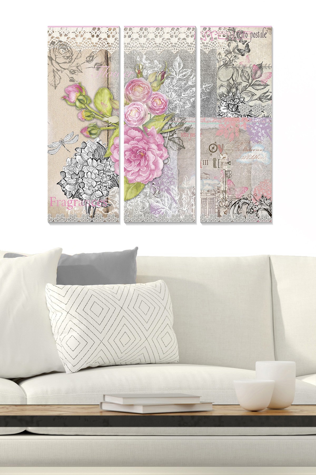 Conjunto de Quadros Decorativos em MDF Multicolor (3 Peças) – 70 x 50 cm, 3 mm – Ref. MDF220108552