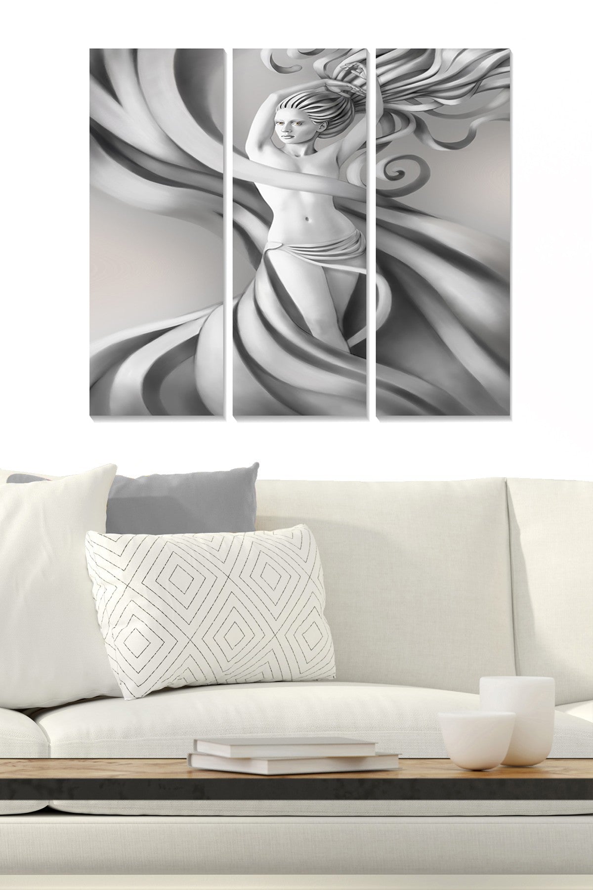 Tríptico Decorativo em MDF Multicolor – 70x50 cm (3x20x50 cm), 3 mm, 100% MDF