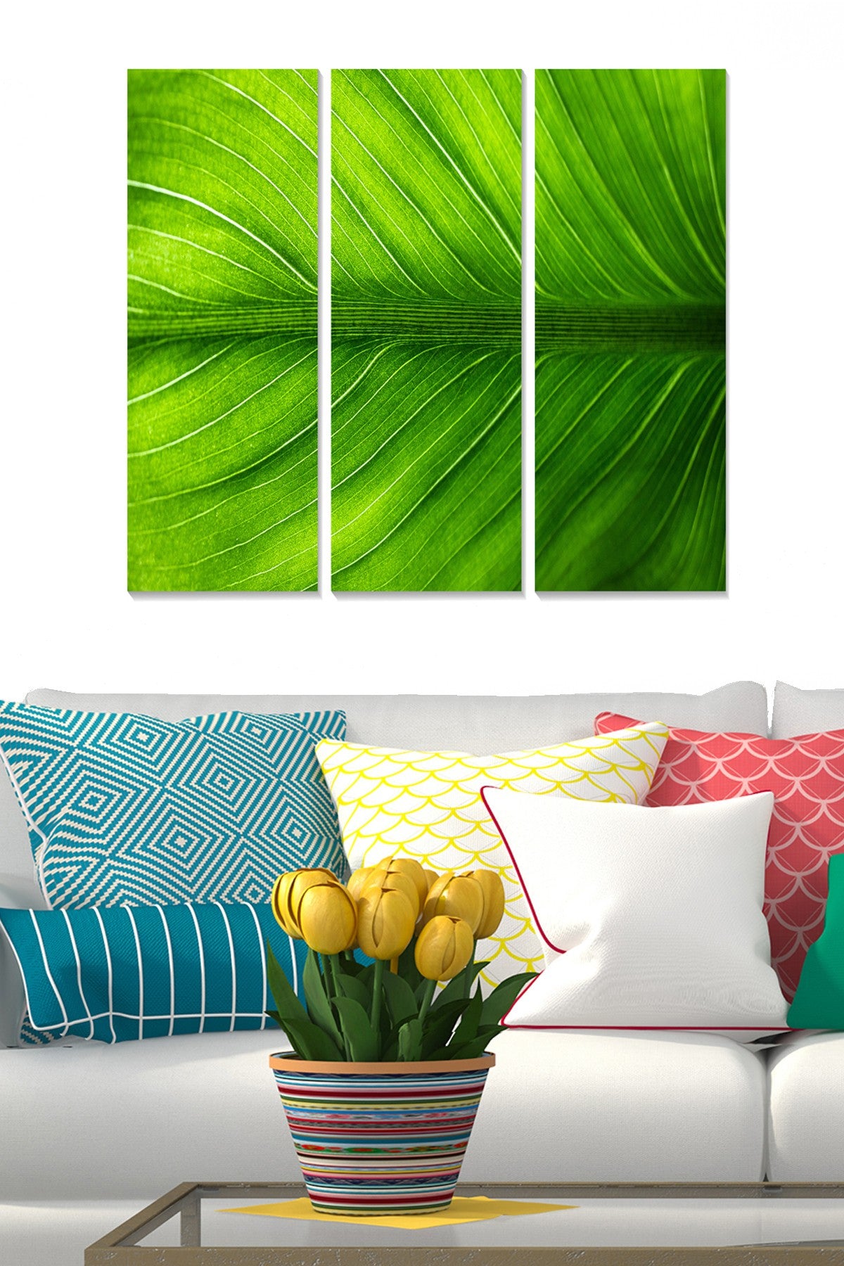 Conjunto de 3 Quadros em MDF Multicolor (20 x 50 cm cada) – Total 70 x 50 cm, 3 mm